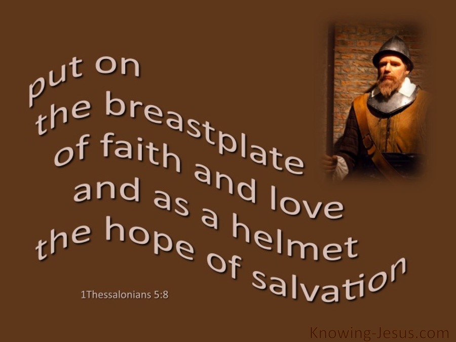 1 Thessalonians 5:8 Put On The Breastplate Of Faith (brown)